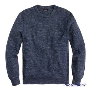 J CREW New XXL Rugged Cotton Pull Over Sweater Heather Dark Indigo Navy